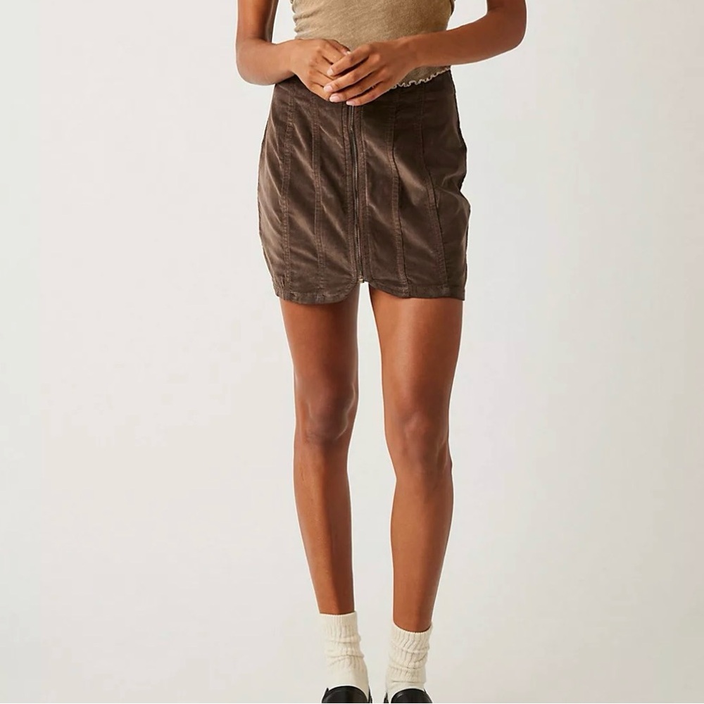 We the Free Brown Corduroy Skirt size 10 EUC!